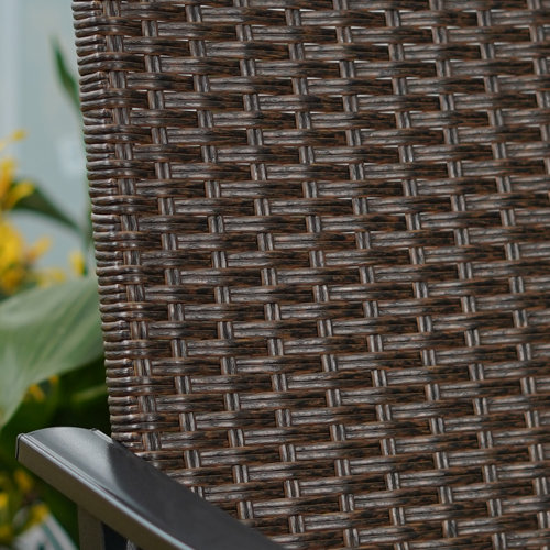 Lark Manor Abhijith 2Pieces Dark Brown Rattan Chair Patio Dining